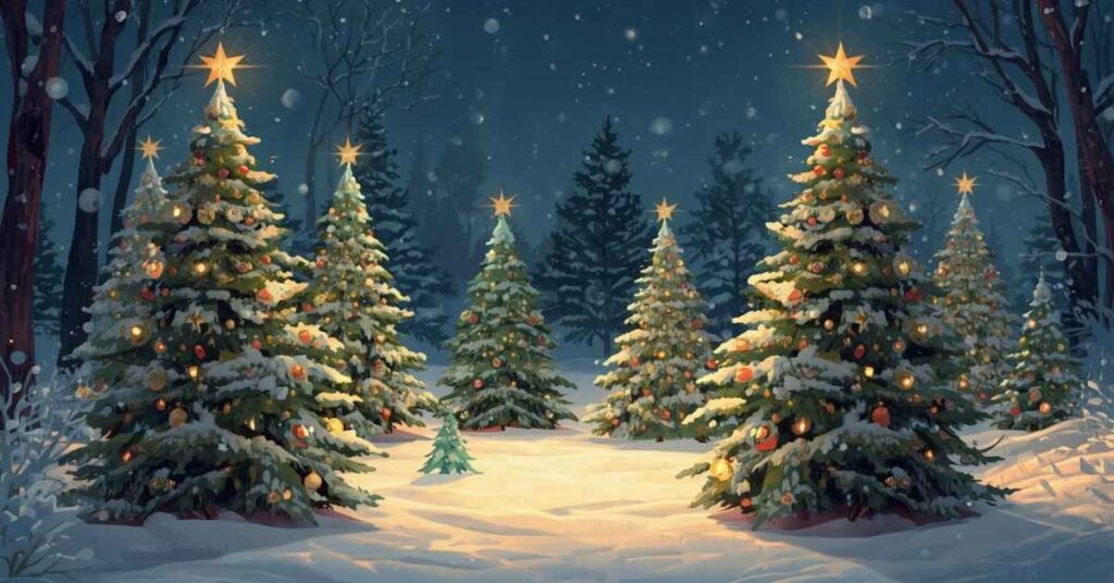 Six Christmas Trees